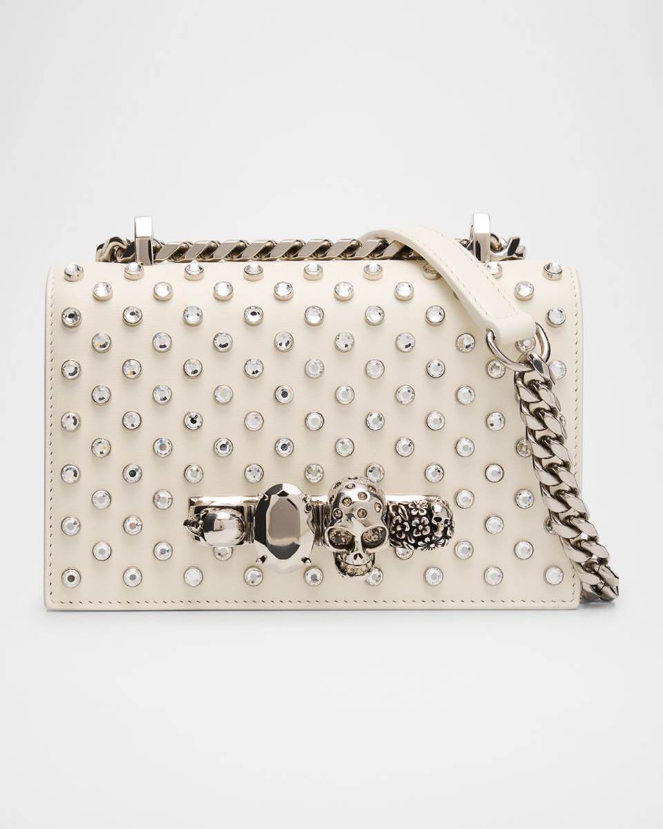 Jeweled Leather Shoulder Bag